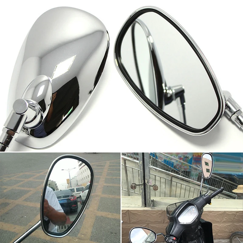 Universal Motorcycle Motorbike Large Vision Long Stem Rear view Side Mirrors New