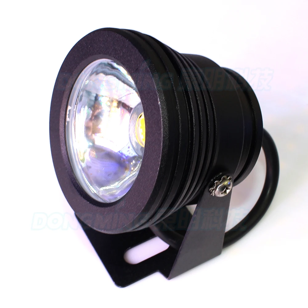 10pcs Black cover AC85-265V flat lens led underwater light white/warm white underwater led lamp IP68 10W pool led flashlight