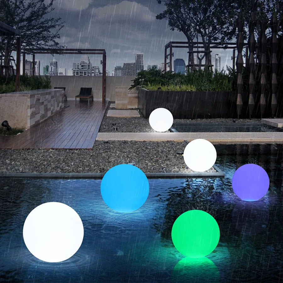 LED Tahan Air Lampu Bola Taman RGB Lampu Bawah Air IP68 Luar Ruangan Lampu Rumput Pesta Pernikahan Natal Mengambang Kolam Renang