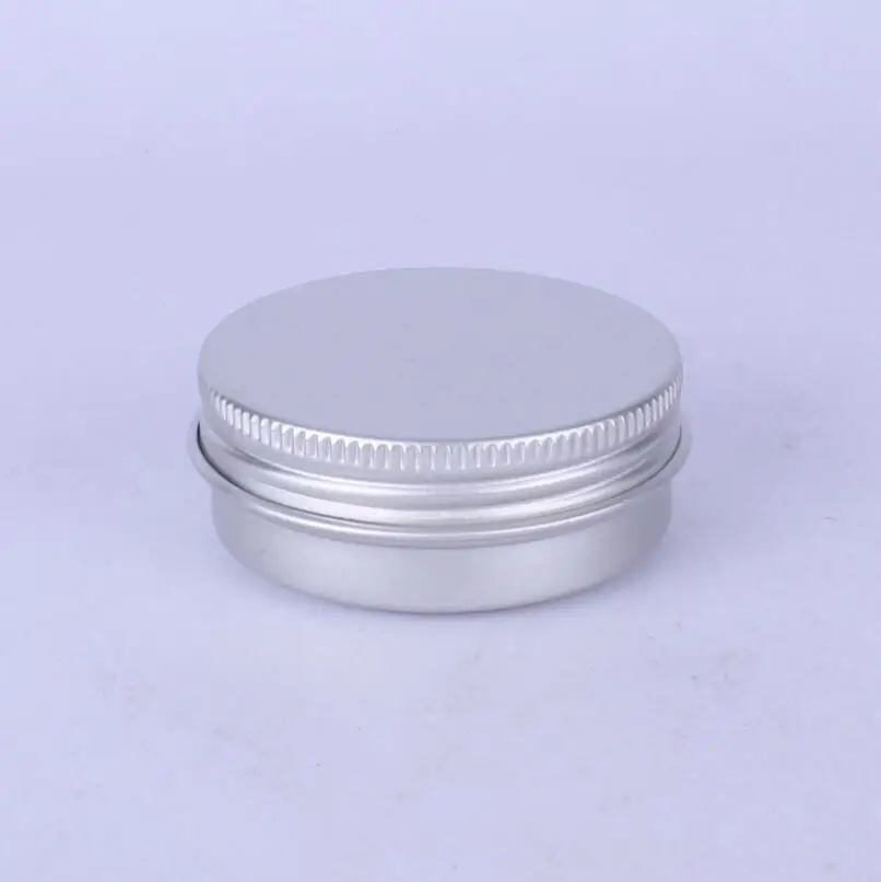 Empty 30ml silver metal aluminum cosmetic jar, 30g Solid Perfume Cosmetic Packaging Jar Sample Cans LX1214