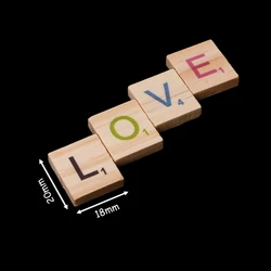 100PCS Wooden Tiles Colorful Letters Numbers For Crafts Wood Alphabet Toy