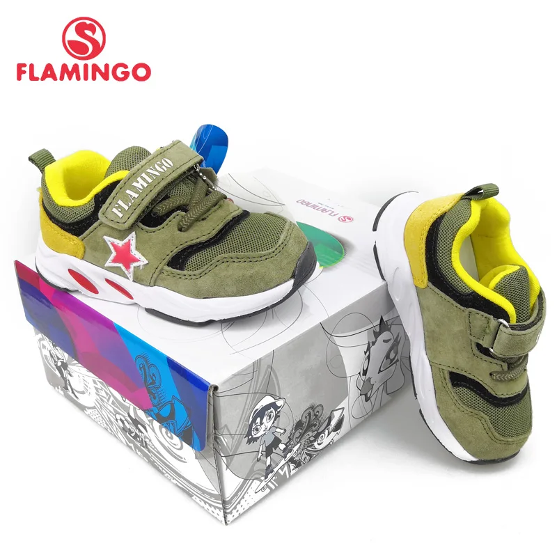 FLAMINGO Fashion Breathable Hook&Loop Spring Orthotic Outdoor Casual Kids Shoes for Boy Size 22-27 Free Shipping 91K-JL-1222