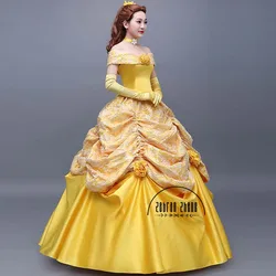 Top Quality Fashion Dress Princess Belle Cosplay Costume Dress For Women Halloween Costumes Custom-Made