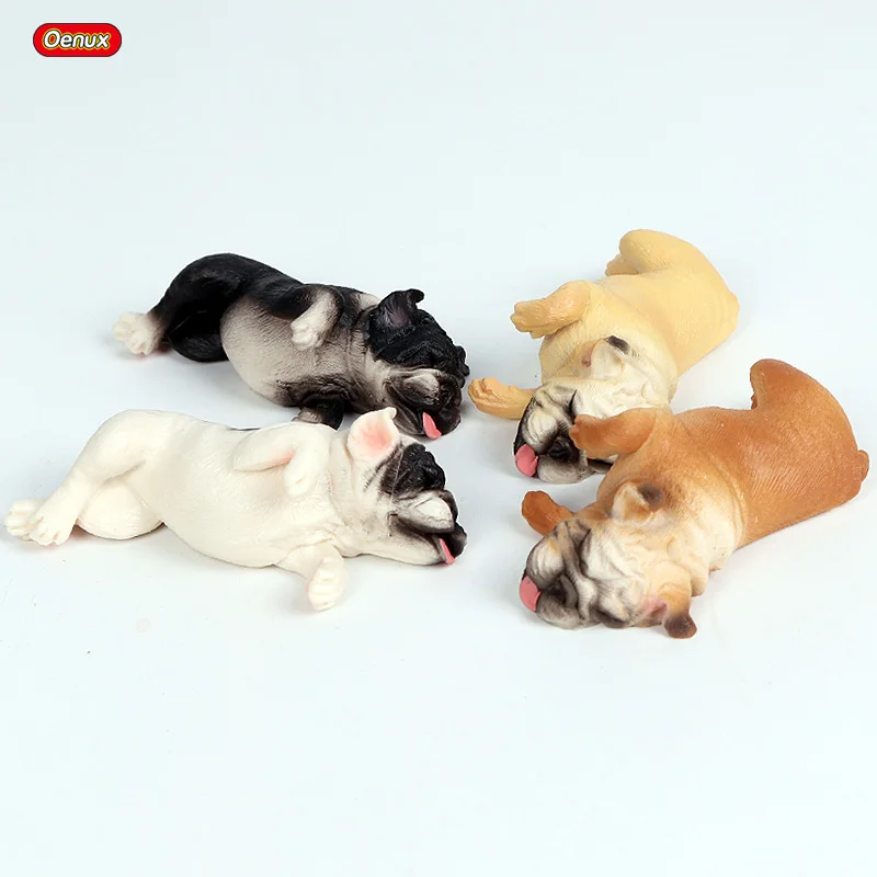Oenux Schöne französische Bulldogge, Tiere, süßer Welpe, Schlaf, fauler Hund, Actionfiguren, Modellfigur, PVC, Heimdekoration, Bildungsspielzeug – Detail 11