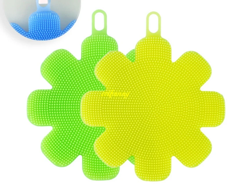 

600pcs/lot Magic Cleaning Brushes Silicone Dish Bowl Scouring Pad Pot Pan Easy to clean Wash Brushes Cleaning Brushes