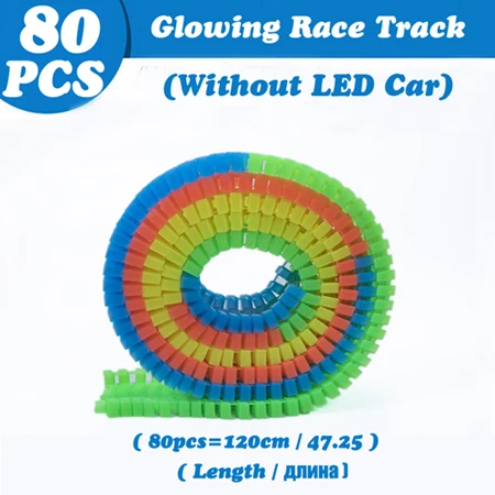 Magisches leuchtendes Rennstrecke-Auto, Spielzeugfahrzeug, LED-Licht, Elektronik, Auto, Gleise, Spielzeugteile, Auto für Kinder, Jungen, Mädchen, Geburtstagsgeschenk