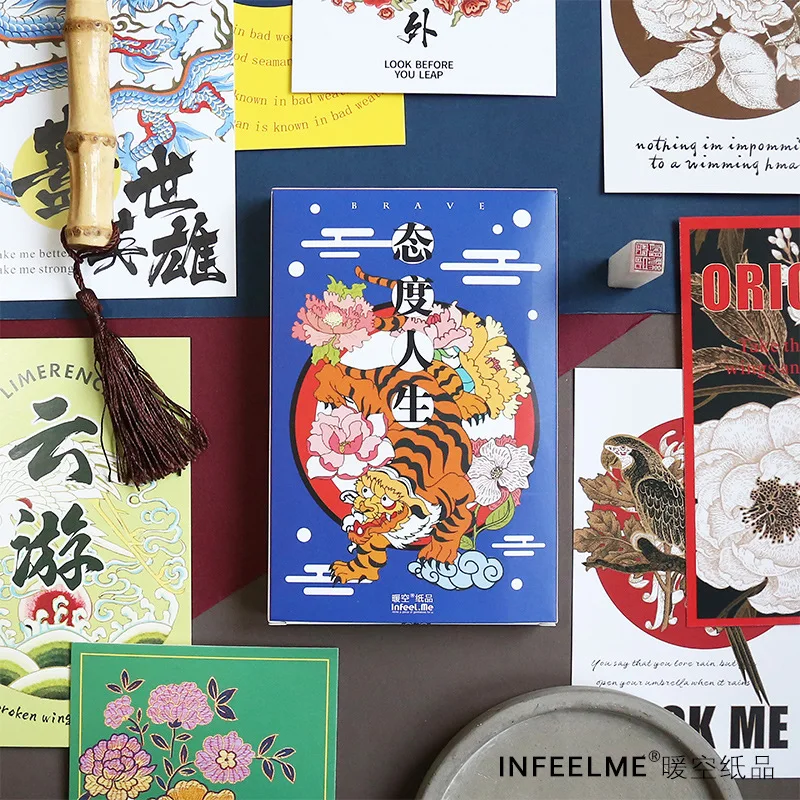 30 Sheets/Set Retro Attitude Life Postcards Cartoon Greeting Card Business Gift Card Message Card