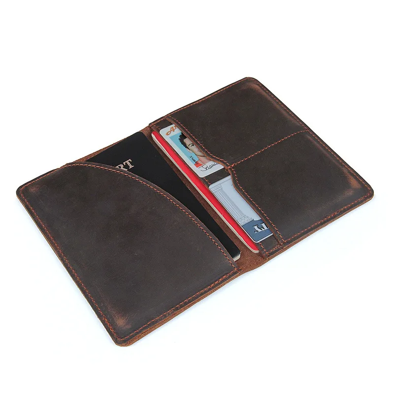 SIKU men's leather passport case handmade coin purses holders famous brand passport cover