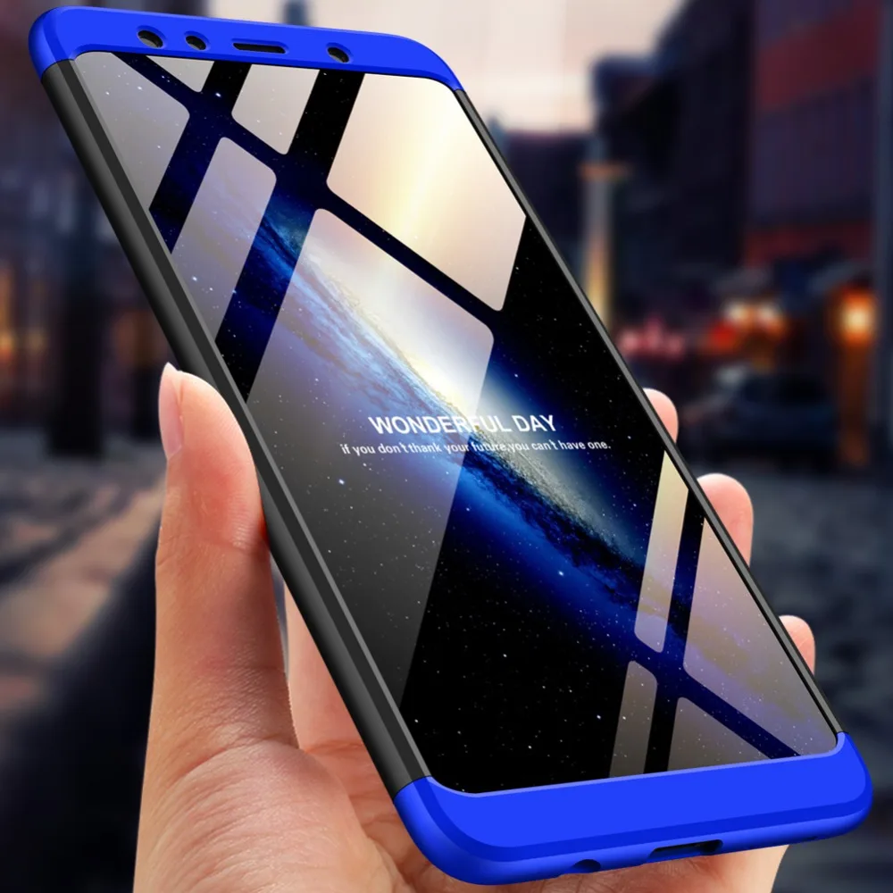 Для Galaxy A7 2018 полная защита Жесткий ПК противоударный чехол для Samsung Galaxy A7 2018 A750F SM-A750FN/DS SM-A750X закаленное стекло