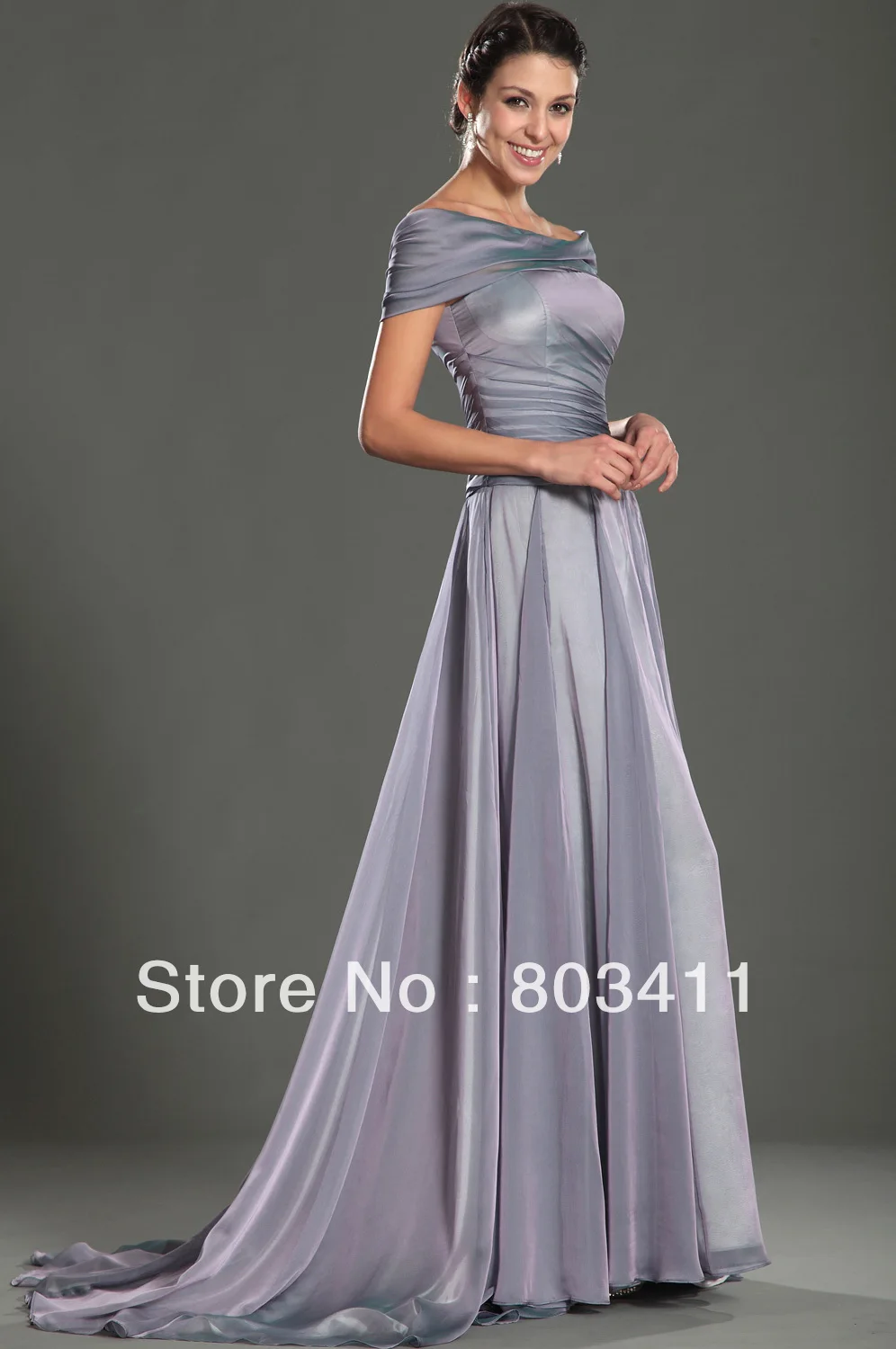 New Design Gorgeous Off The Shoulder A-Line Sweep Train Evening Dress