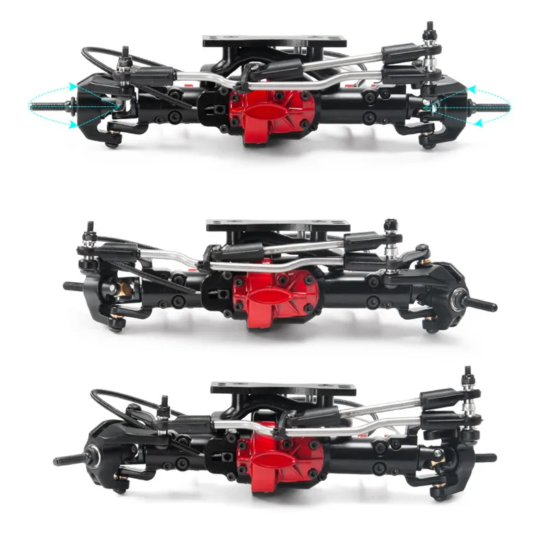 AXSPEED RC Car Axle Aluminum Alloy Front Rear Axle with Differential Lock for 1/10 RC Crawler D90 TF2 Upgrade Parts