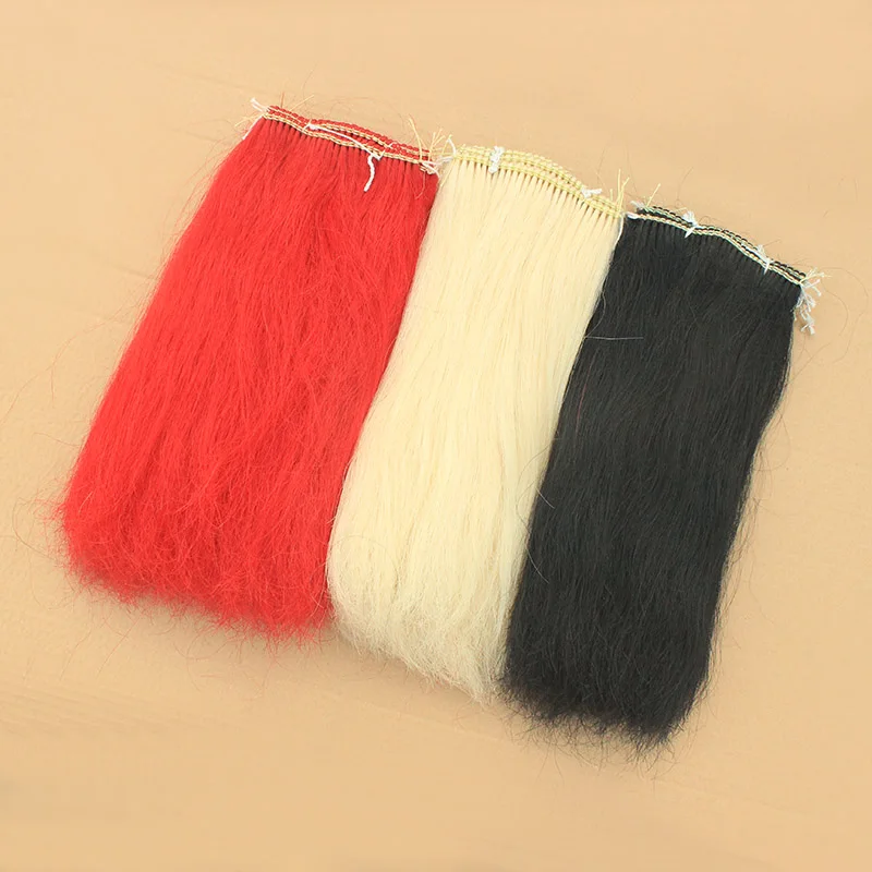 Horse Hair Spear Tassel Kung Fu Wushu Martial Arts Equipment Red White And Black 40cm length 15cm Width