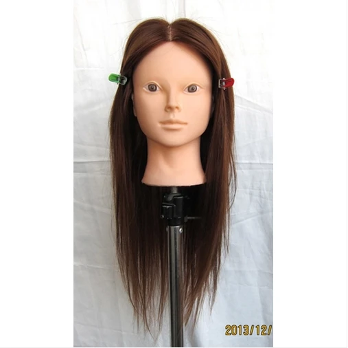 Free Shipping!! 100% High Temperature Fiber Hair Hairdressing Cutting Training Mannequin Head With Clamp 22