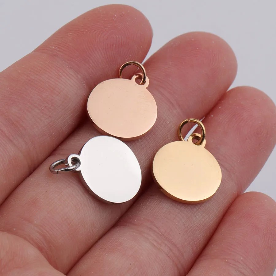 Fnixtar 20Pcs Stainless Steel Round Disc Charms Mirror Polished Stamping Blanks Charms For DIY Making Pendant Necklaces Keychain
