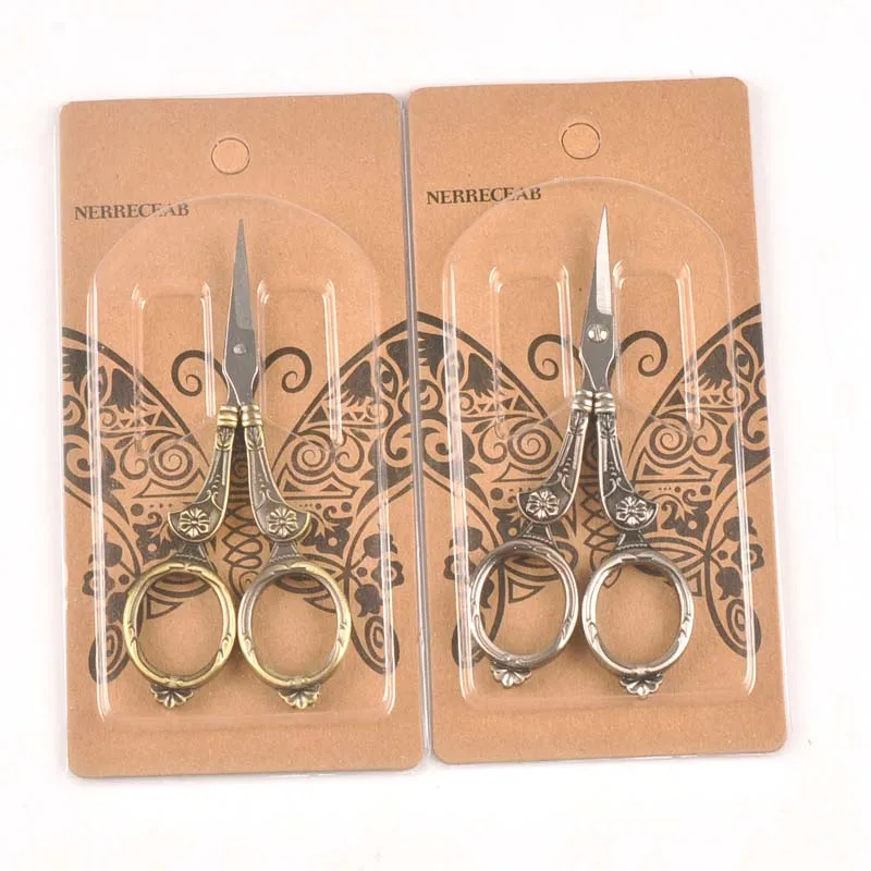 Embroidery scissor European Retro Classic Vintage Antique Craft Gold Sewing Crane Tailor Scissor Handicraft c2620