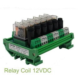 6 Channel 1 SPDT DIN Rail Mount OMRON G2R 12V DC/AC with fuse Interface Relay Module