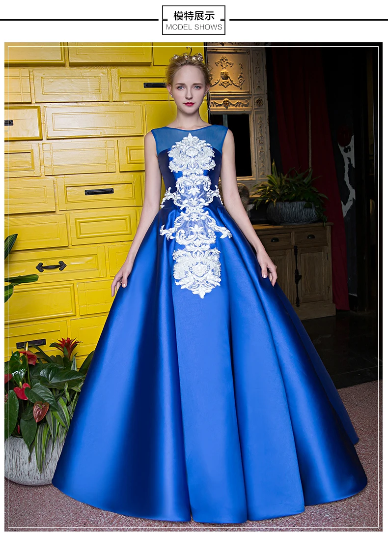 

royal blue embroidery white ball gown Medieval Renaissance Gown queen cos Victorian dress /Antoinette/ Belle ball