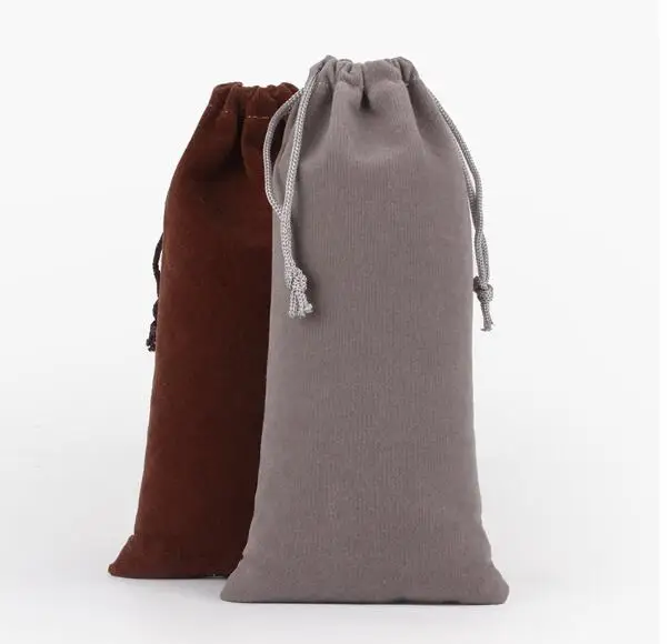 10pcs/Lot 8x17, 10x20, 10x25, 10x30cm Long Size Drawstring Velvet Pouch Bag Gift Parfum Packaging Bags Can Customize Logo