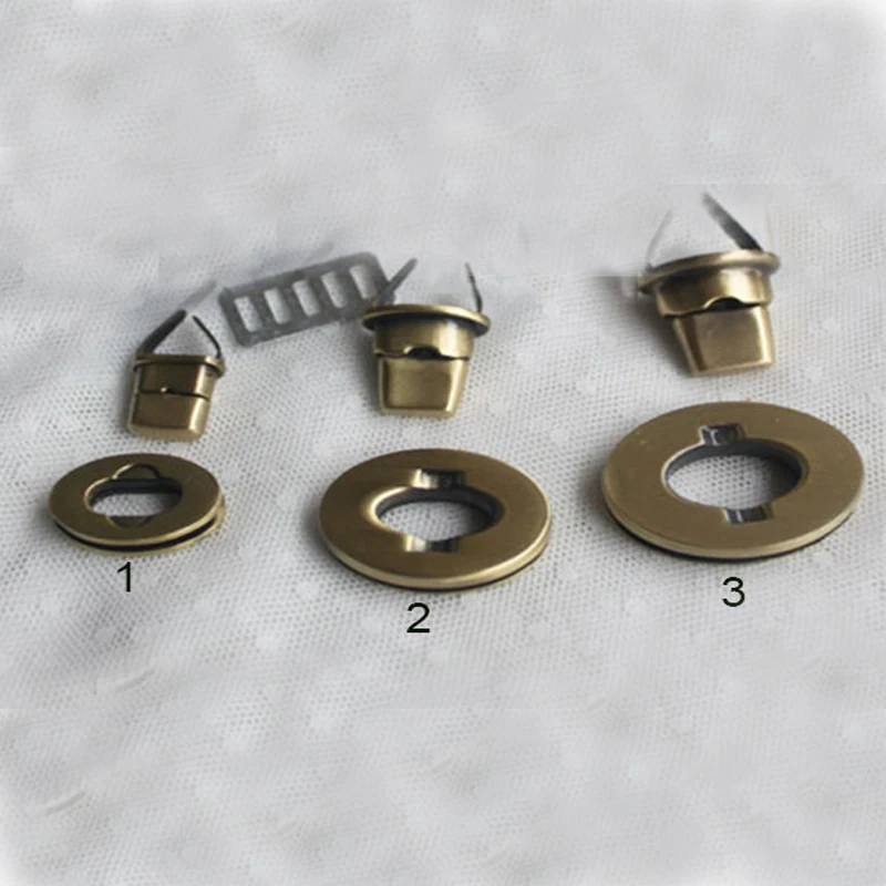 

20set 2.3x1.6cm 3x2.3cm 3.5x2.7cm Brushed Brass Purse Twist Lock Closure Oval Turn Lock