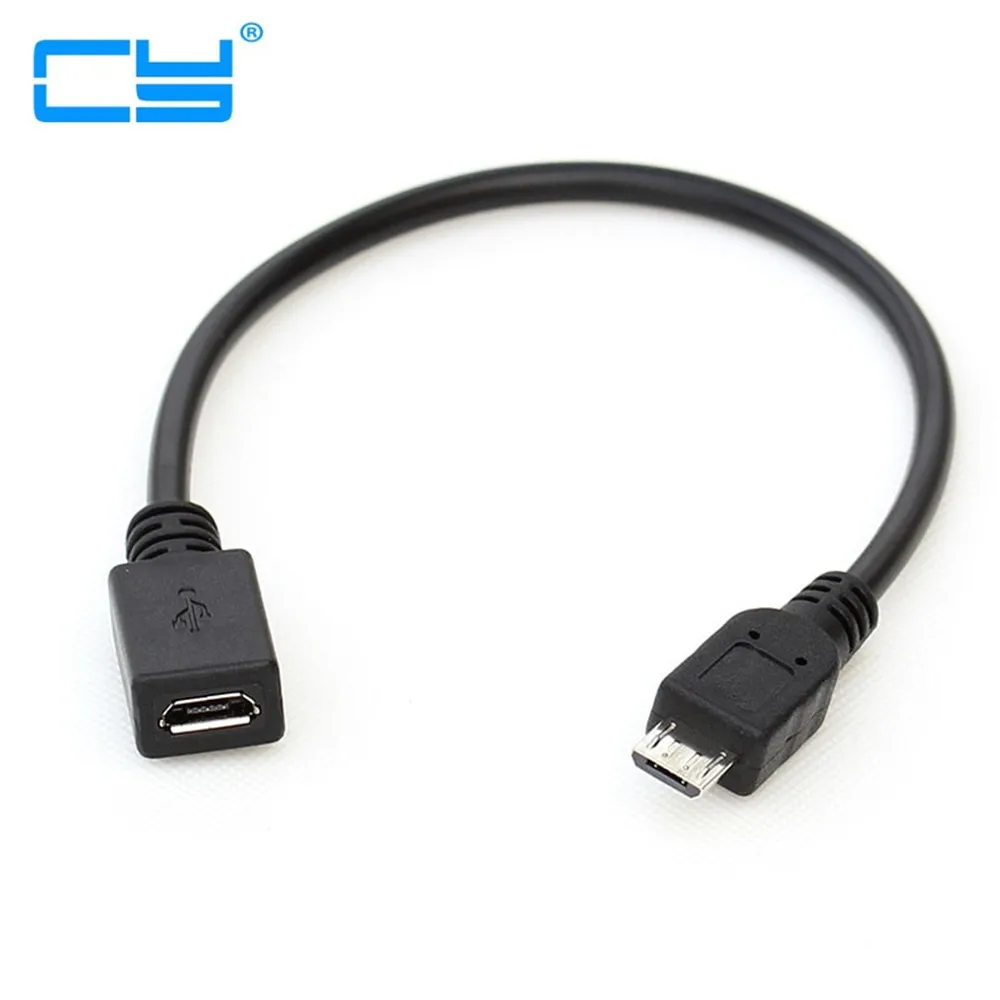 

30 cm micro usb macho para femea extensao conversor adaptador cabo de carregamento de dados