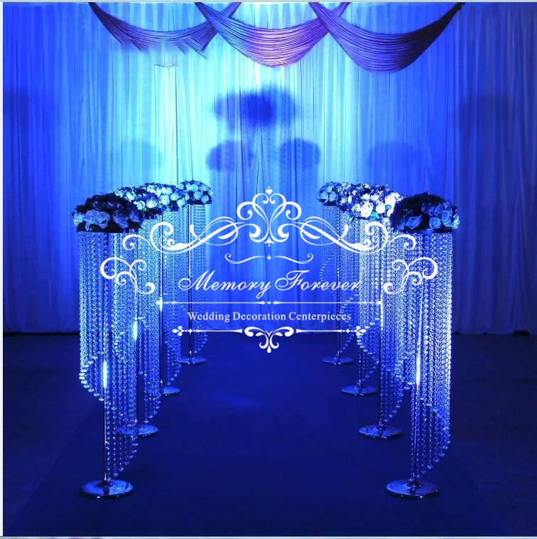 

chandelier crystal centerpiece flower stand walkway stand for wedding decorations party event decorations 1.1 m height
