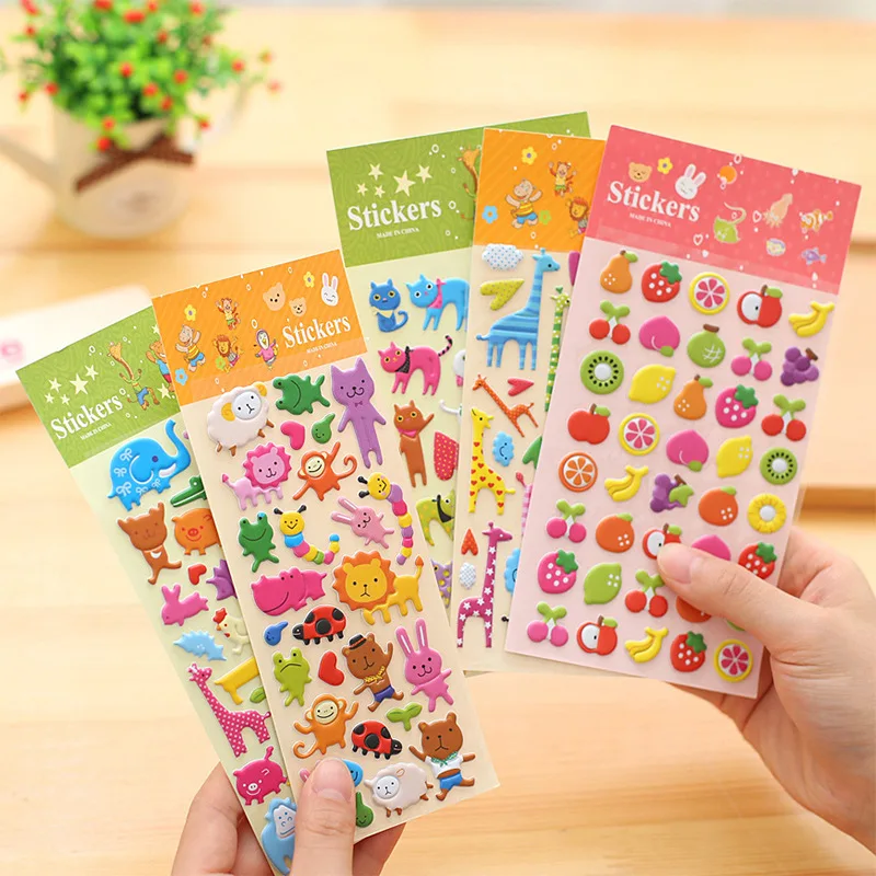 

5PCS South Korean sticker children's cartoon animation three-dimensional bubbles stickers