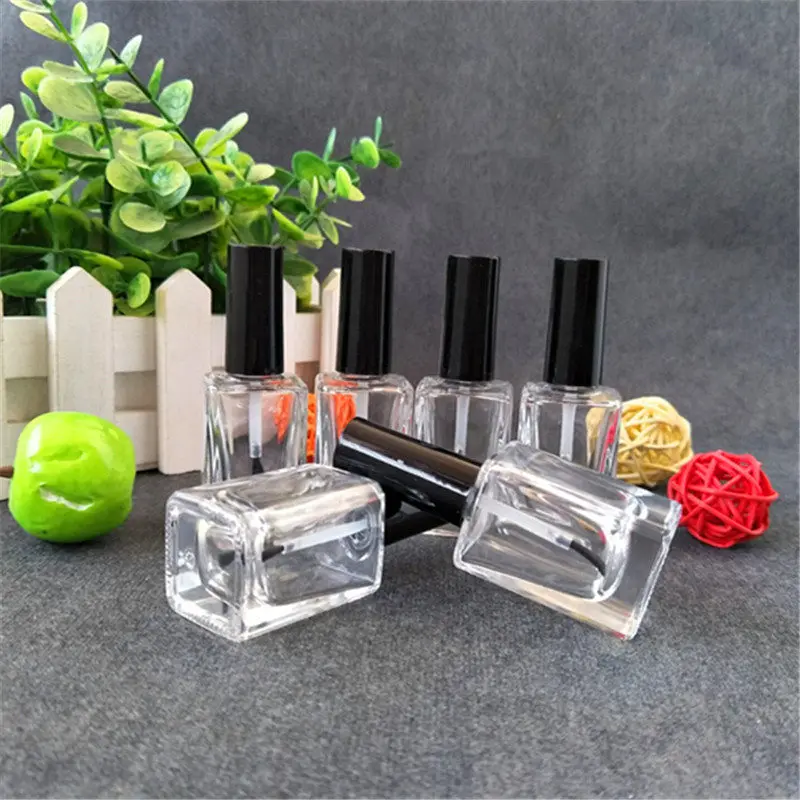 15ml Special Empty Clear Glass Nail Polish Oil Bottles With Brush Lid Cosmetic Glass Packaging F20171625