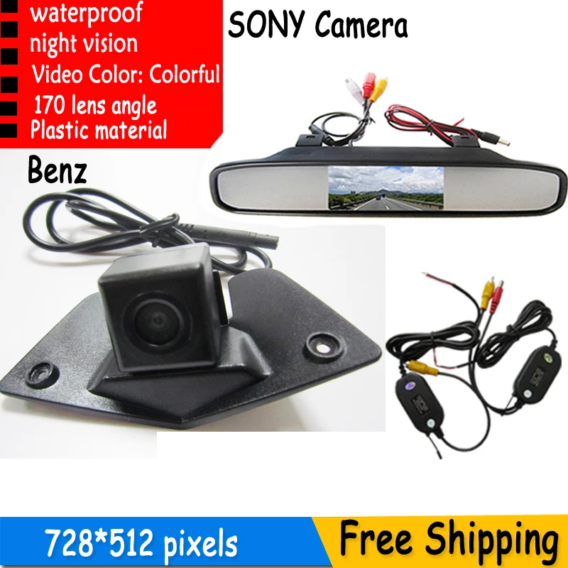 

FUWAYDA CCD Front view car camera +front view Mirror Monitor for Benz Mercedes Vito Viano A B C E G GL SLK GLK SL R GLA CL CLA