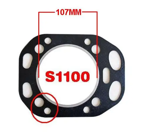 Free Shipping Diesel engine S1100 107MM Circular Direct injection cylinder head Gasket Changchai Changfa Jiangdong and so on