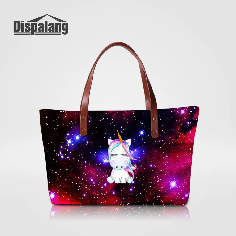 

Unicorn Ladies Totes New Luxury Handbag Custom Free Name Women Summer Beach Bag Female Vacation Top Handle Bag For Traveling