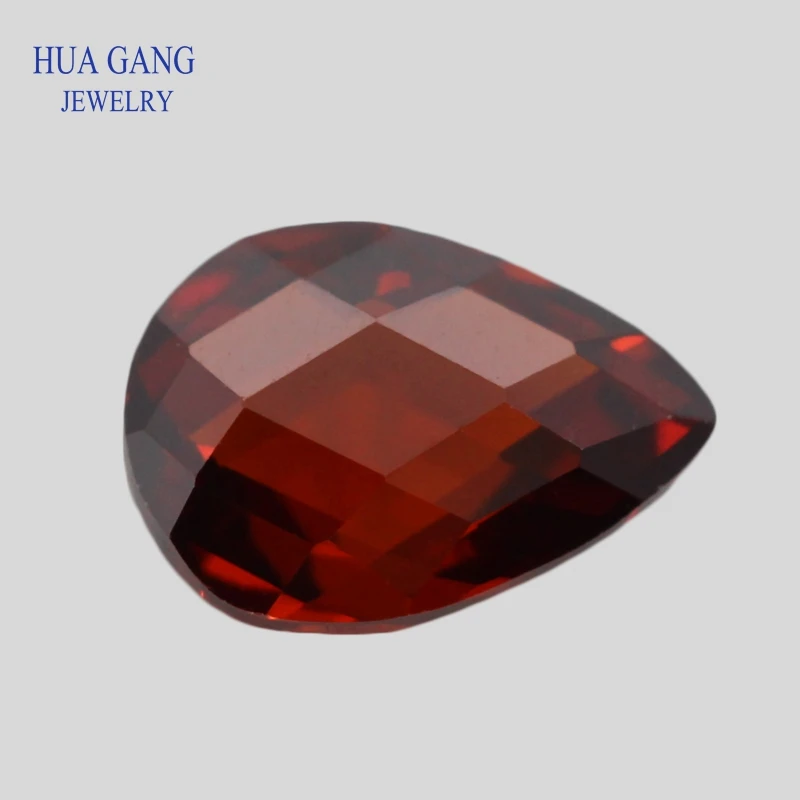 

Garnet CZ Stone Pear Shape Double CheckerBoard Synthetic Gems Cubic Zirconia For Jewelry 3x5~13x18mm Wholesale