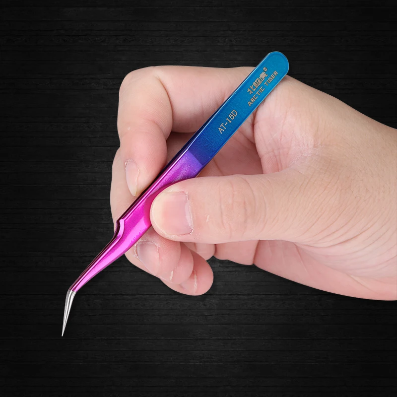 Electronics Tweezers Curved Straight Tip Precision Stainless Steel Forceps Mobile Phone Repair Hand Tools