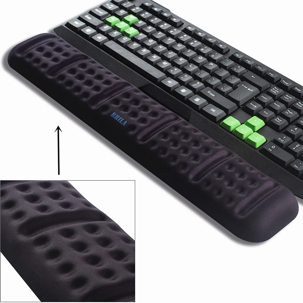 Keyboard wrist rest support cushion pad, comfortable memory foam padded, ergonomic wrist pillow for office & gaming keyboard