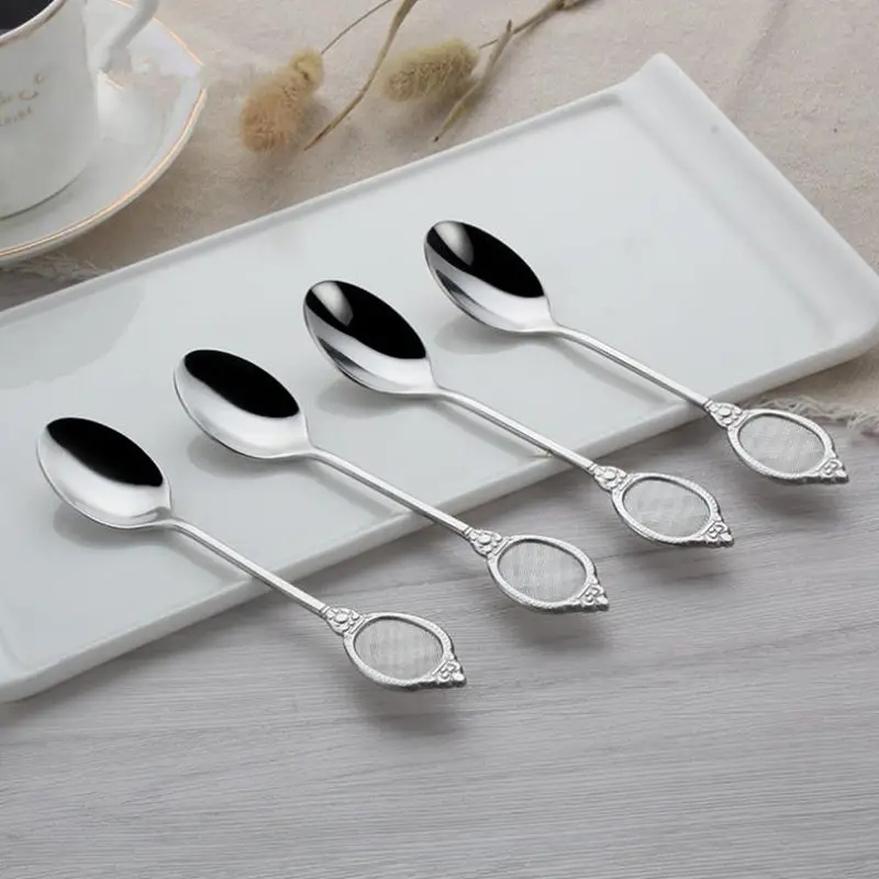 Stainless Steel Mini Mirror Decoration Long Handled Coffee Spoon Ice Cream Dessert Tea Spoons F20173486