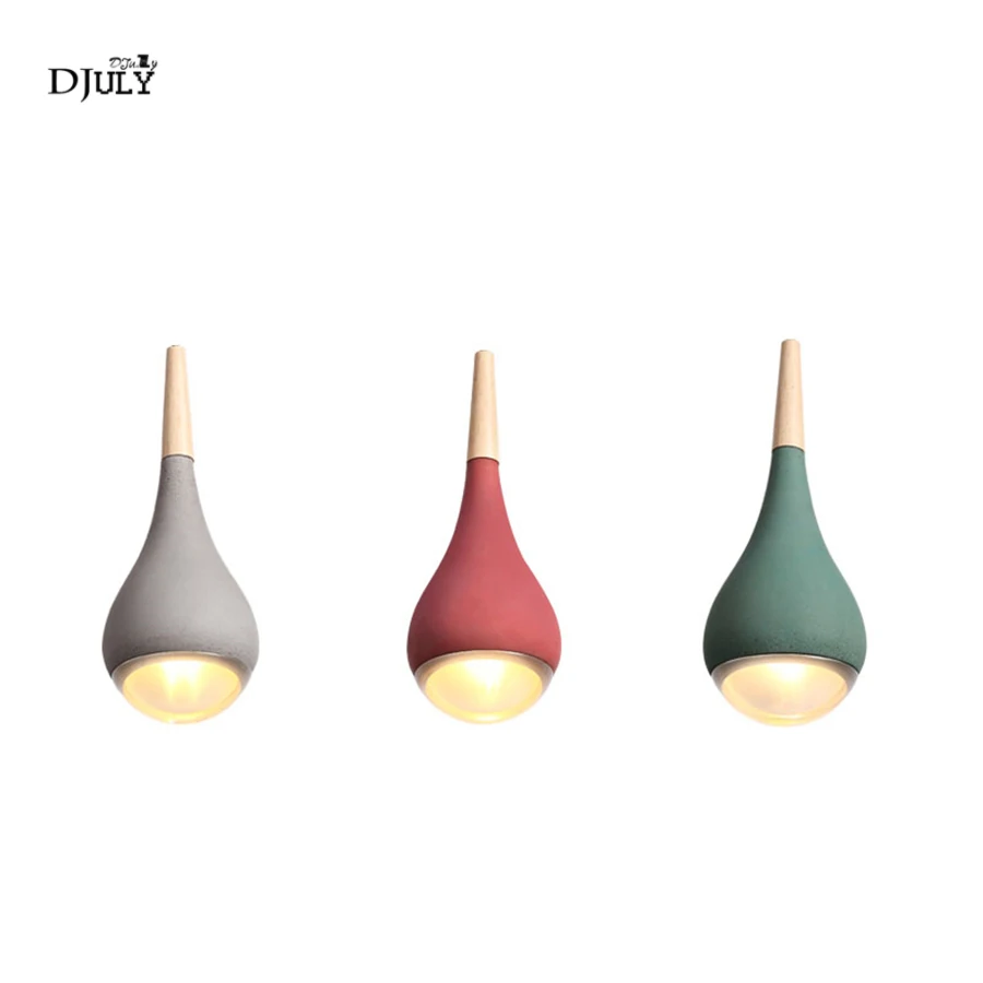 

Nordic Modern Acrylic Concrete Pendant Lights Water Drop Shape for Living Room Kitchen Bar Home Deco Led Hanging Light Fixtures