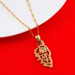 Map Of Corsica Necklace Pendant Chain For Women Gold Color Jewelry Corsica France Map