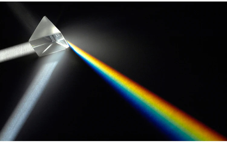 (5*3 ซม.) rainbow กระจกสะท้อนสามเหลี่ยม Prism ฟิสิกส์สอนคลื่นแสงสี Triple Prism ของขวัญกล่อง