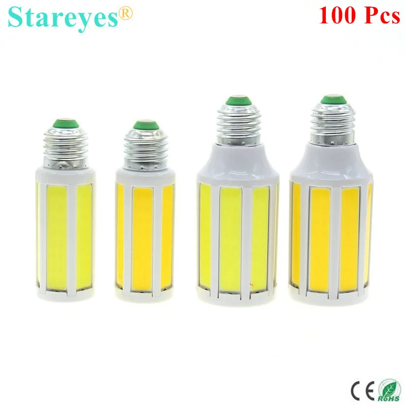 100 Pieces High Brightness COB Corn Bulb 7W 12W SMD LED Light E27 E14 B22 LED desk light table Lamp downlight droplight lighting