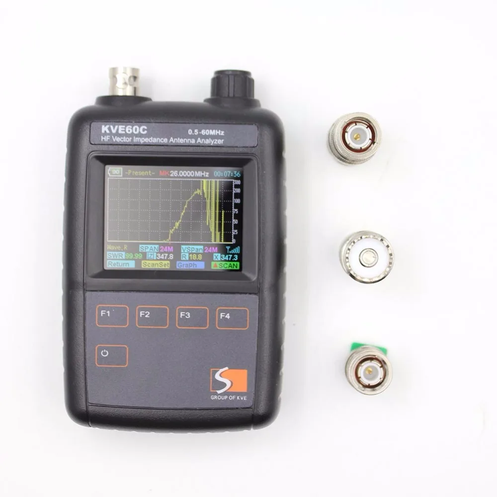 Imagem -02 - Analisador de Antenas Curtas Kve60c 0.560mhz Analisador de Antenas de Impedância Vetorial hf com Adaptadores rf