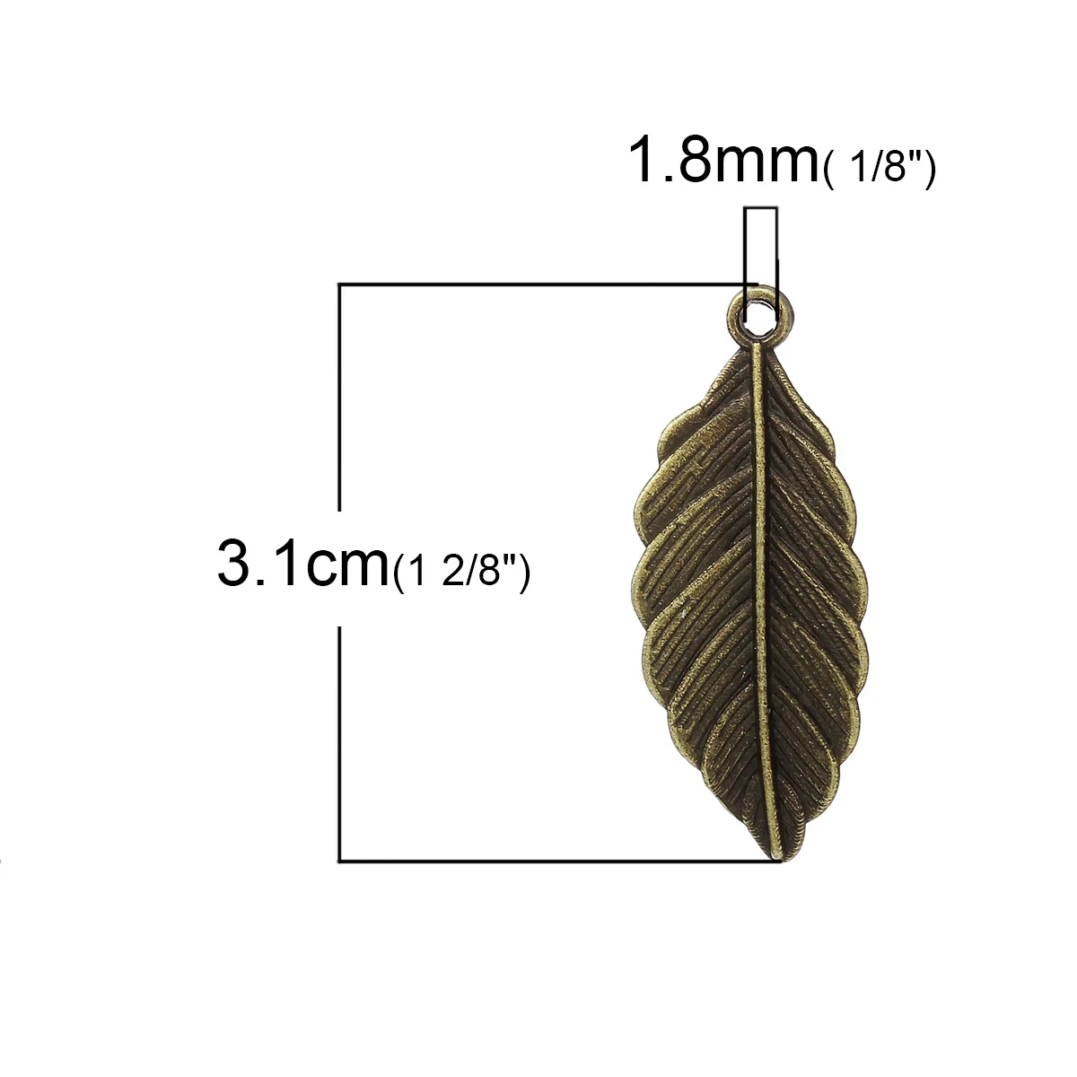 DoreenBeads Charm Pendants Leaf Antique Bronze 31mm(1 2/8