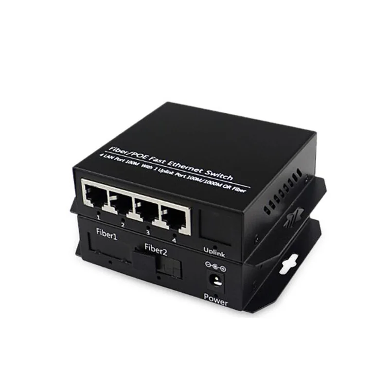 

10/100base 1.25G SC Netlink 20Km Optical transceiver media converter Simplex mode Optic 4port RJ45 20KM Fiber Optic Transceiver