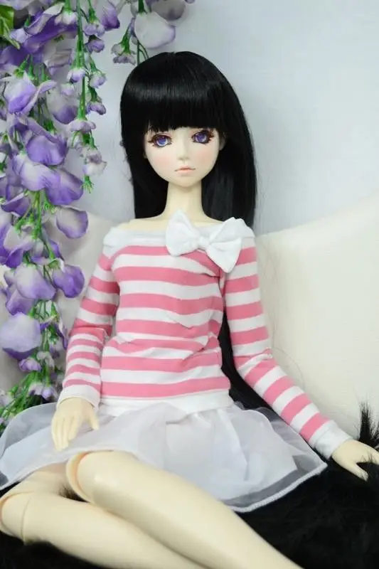 [wamami] 108# Pink & White Stripe Clothes/Dress 1/4 MSD 1/3 SD DZ AOD BJD Dollfie