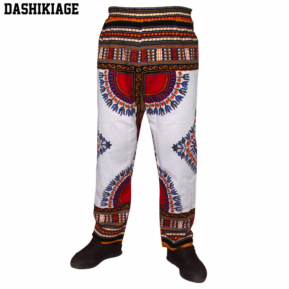 Dashikiage 100% Cotton Dashiki Trousers Smock Pants Boho Jumpsuit African Dashiki Pants