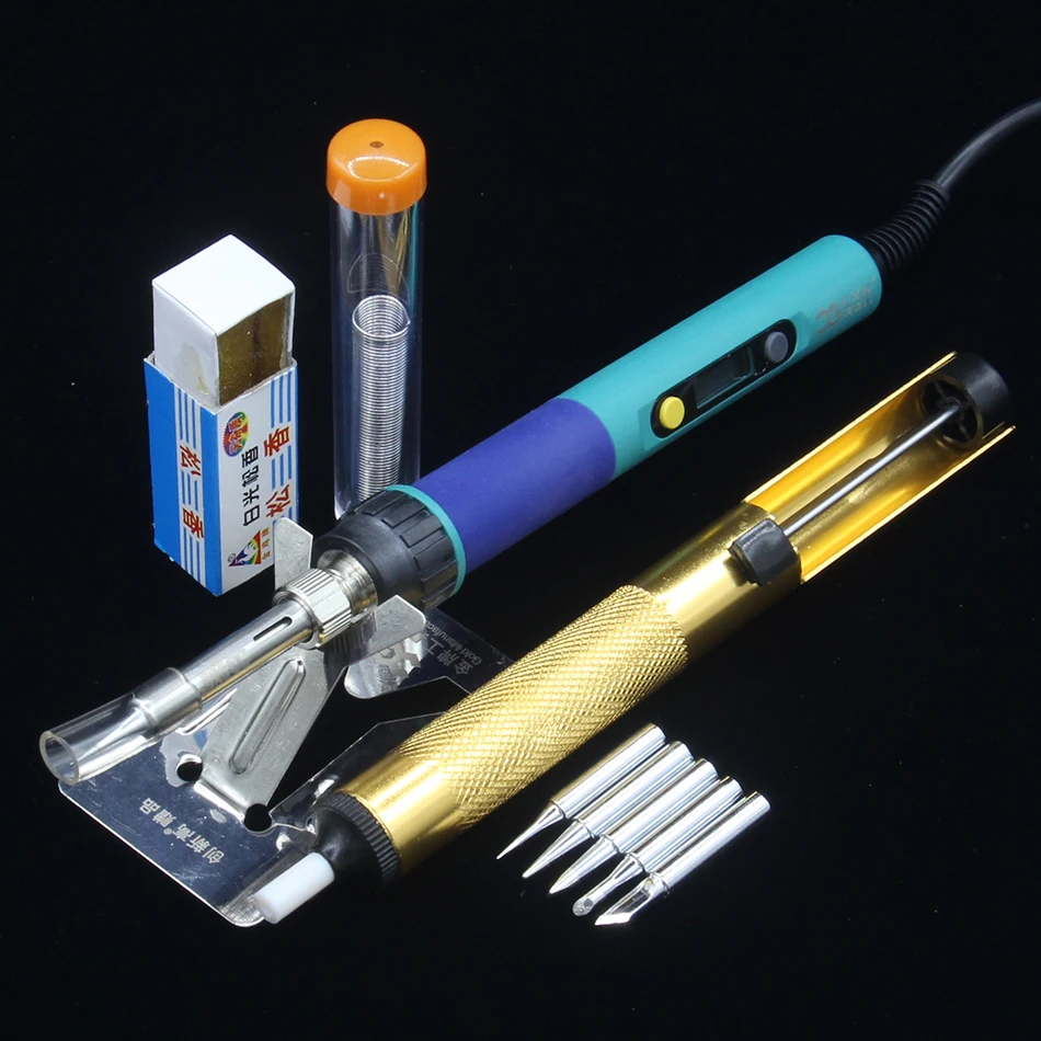 CXG 936d 60W Digital LCD Adjustable temperature Electric Soldering station Electric soldering iron Tweezers rosin Toolkit