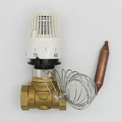 Energy saving 30-70 degree control Floor heating system thermostatic radiator valve M30*1.5 Remote controlle  2 way brass valve