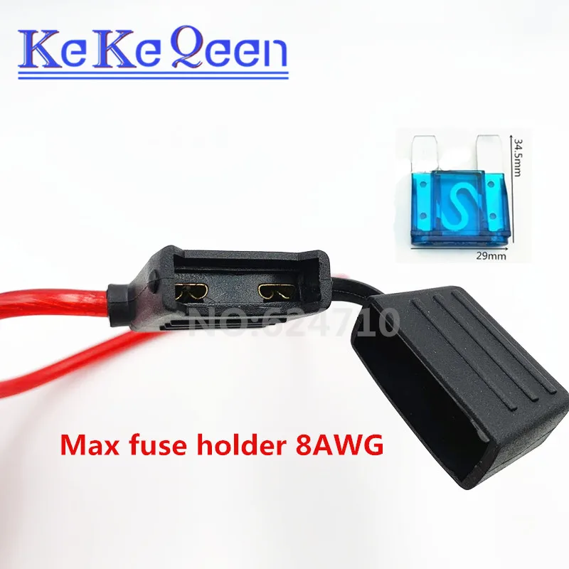 1set Inline Auto Blade Fuse Holder 8AWG Fuse Holder MAXI Fuse Holder With 26cm Wire Plastic Cover with 60A MAXI FUSE
