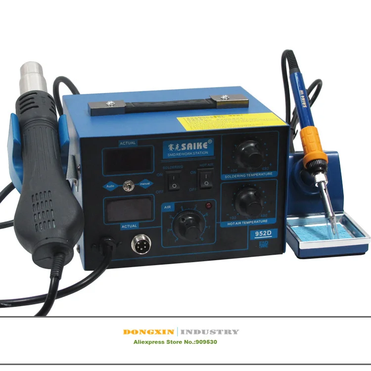 Saike952d 2 in 1 soldering station Saike 952D & Hot air gun tool set Original soldering irons 220V/110V saike 952d