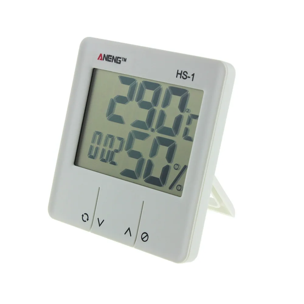 HS-1 Digital  LCD Thermometer Electronic Temperature Humidity Meter Hygrometer Room Weather Station  Indoor Alarm Clock