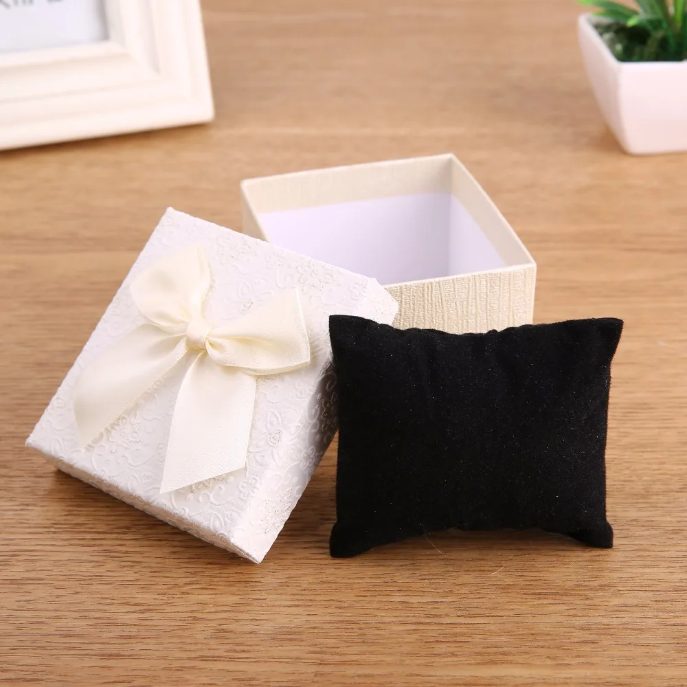 6Pcs 9x8.5x5.5 cm Kraft Paper Creative Boxes Jewelry Packaging Ribbon Bow Bracelet Watches Gift Box Cases with Pollow Package