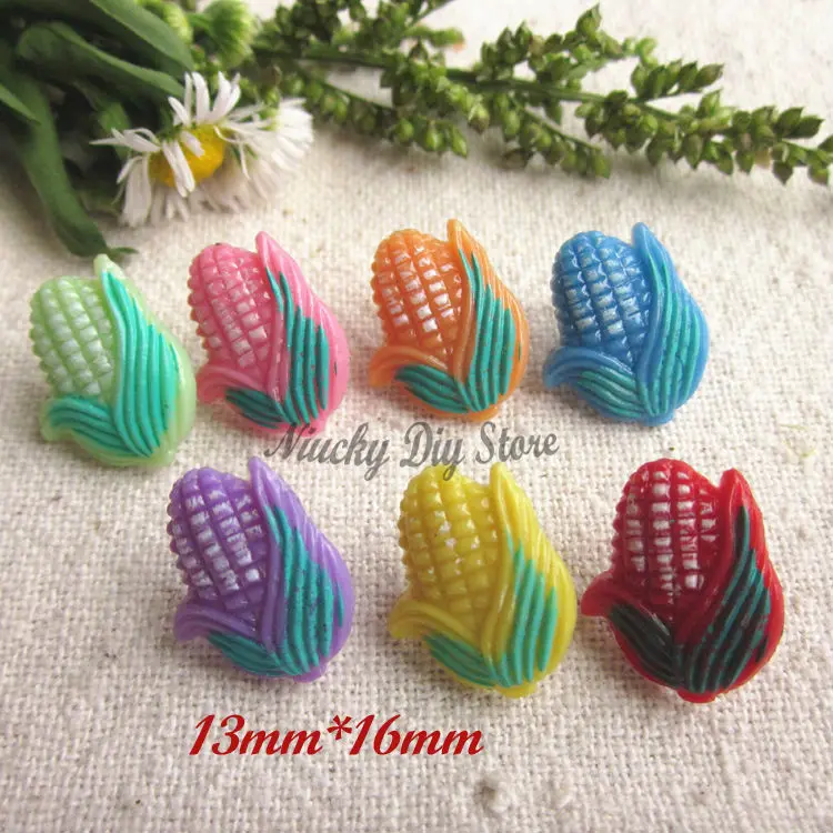 120 pcs/lot Mixed colors corn bionic button plastic cartoon sewing buttons scrapbooking accessories wholesale